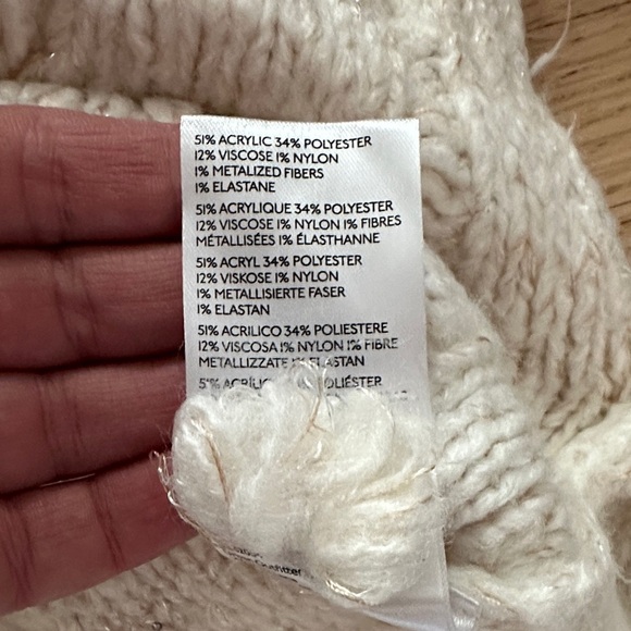 Anthropologie Fringe Cozy Cream Pull-Over Sweater- Small - Picture 13 of 16